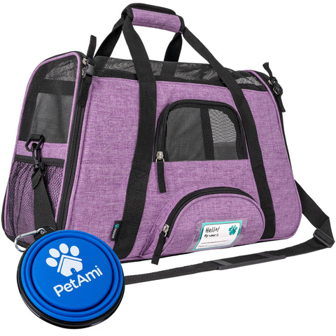 Premium Soft-Sided Pet Travel Carrier Heather Purple